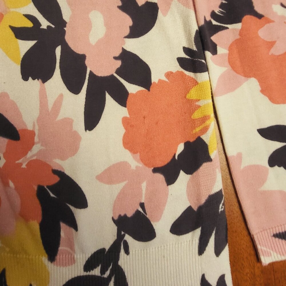 Croft and Barrow ~ Sz M ~ Floral Print Cardigan ~ NWT - Picture 6 of 10